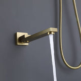 Wall Mount Tub Shower Faucet Set With Pressure Balance Valve 10 Inch Rainfall Head Shower System With Handheld Shower Combo Set