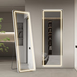 Wall Mounted Bathroom Framed LED Full Length Mirror With Dimmable Light Touch Sensor - 64*21