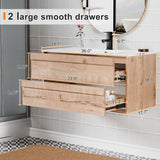 Wall Mounted Bathroom Vanity Sink Combo Cabinet Vanity Set Invisible Handles