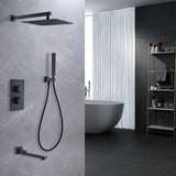 Wall Mounted Double Handles Three Function Complete Shower System With Rough-In Valve