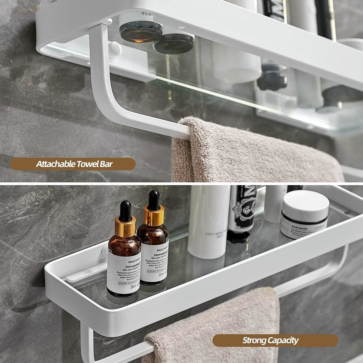 Wall Mounted Glass Shelves - 15.7 in * 4.68 in * 3.85 in