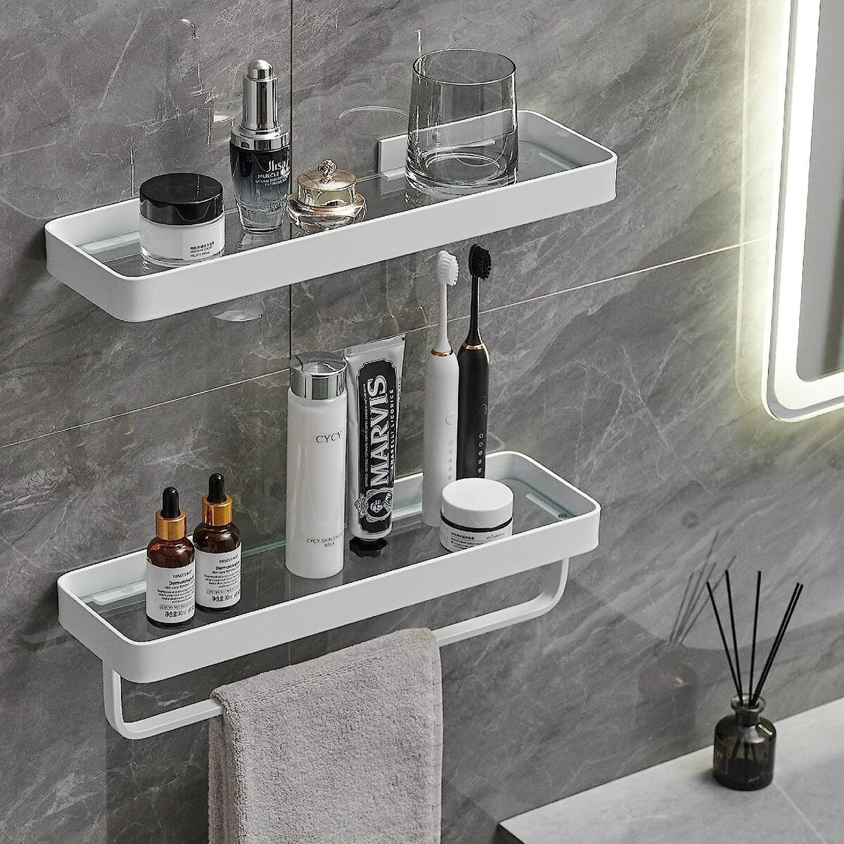 Wall Mounted Glass Shelves - 15.7 in * 4.68 in * 3.85 in