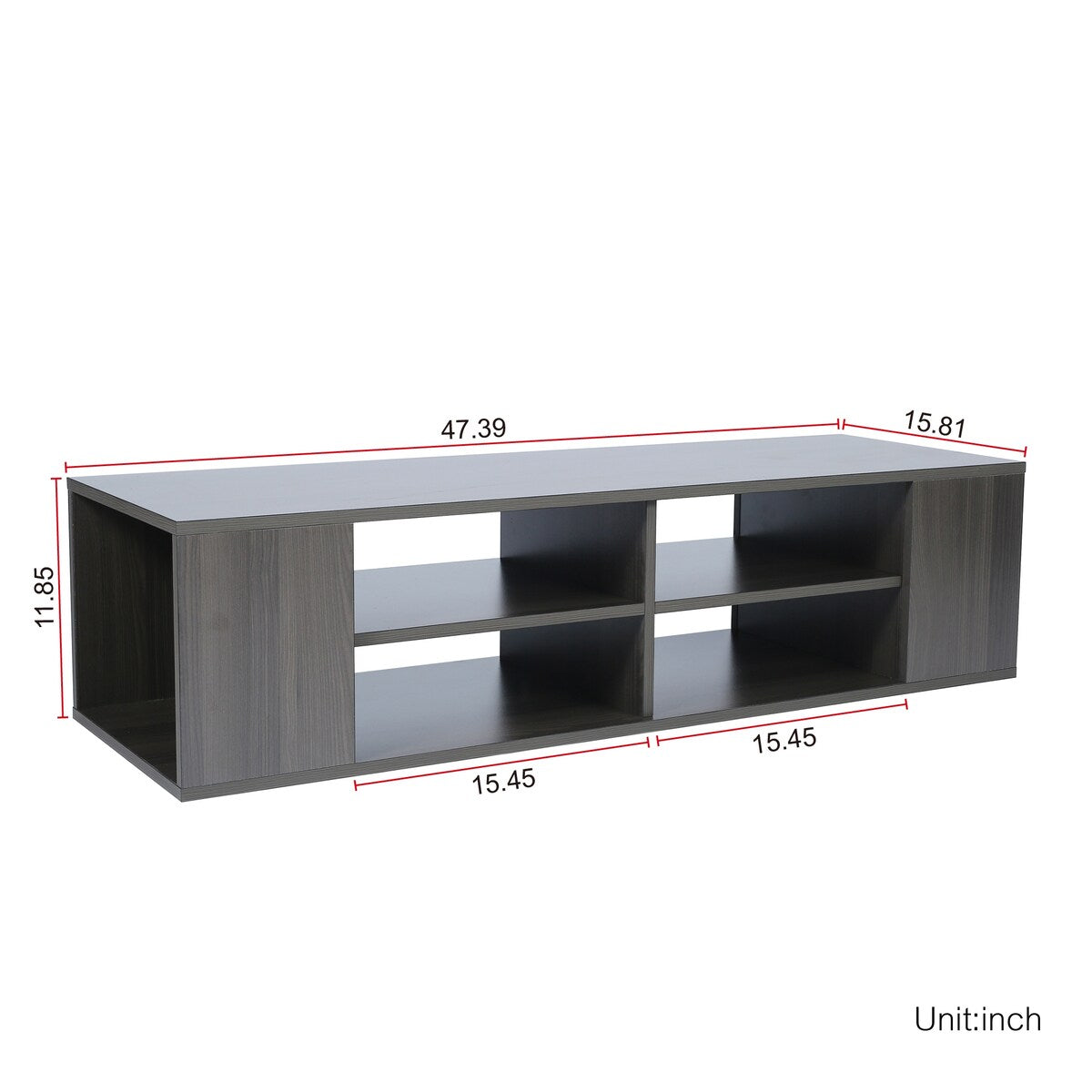 Wall Mounted Media Console, Floating TV Stand Component Shelf with Height Adjustable