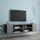 Wall Mounted Media Console, Floating TV Stand Component Shelf with Height Adjustable