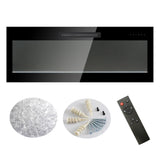 Wall Mounted Recessed Ultra-Thin Electric Fireplace w/Remote Control