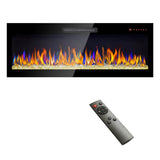 Wall Mounted Recessed Ultra-Thin Electric Fireplace w/Remote Control