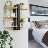 Wall Mounted Shelving Unit All Pine Wood 3 Tier Large Shelf