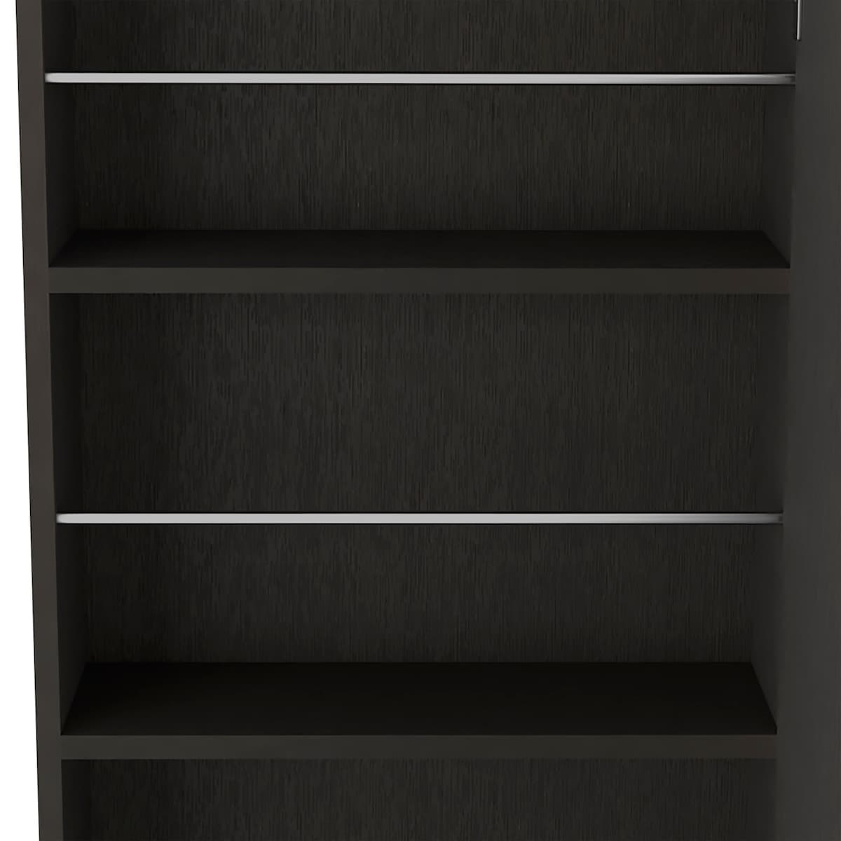 Wall Mounted Shoe Rack With Mirror Chimg, Single Door, Black Wengue Finish