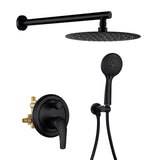 Wall Mounted Shower Faucet With 5-Mode Sprayer Hand Shower Rainfall Shower System Set With 10 Inch Rain Shower Head