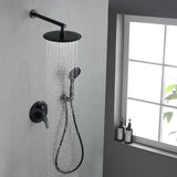 Wall Mounted Shower Faucet With 5-Mode Sprayer Hand Shower Rainfall Shower System Set With 10 Inch Rain Shower Head