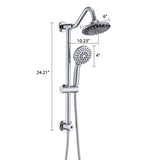 Wall Mounted Shower Faucet With Handheld Shower 6 Inch Rain Shower Head Combo Set Shower System With Slide Bar, NO VALVE