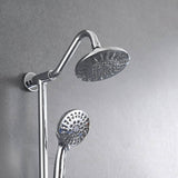 Wall Mounted Shower Faucet With Handheld Shower 6 Inch Rain Shower Head Combo Set Shower System With Slide Bar, NO VALVE