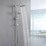 Wall Mounted Shower Faucet With Handheld Shower 6 Inch Rain Shower Head Combo Set Shower System With Slide Bar, NO VALVE