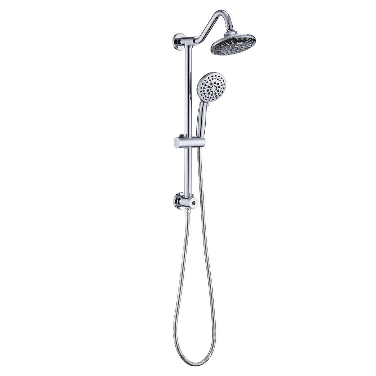 Wall Mounted Shower Faucet With Handheld Shower 6 Inch Rain Shower Head Combo Set Shower System With Slide Bar, NO VALVE