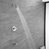 Wall Mounted Shower Faucet with Tub Spout, Polished Chrome Complete Tub Shower System Wth Brass Valve