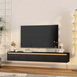 Wall Mounted TV Stand with Led Lights and Power Outlet