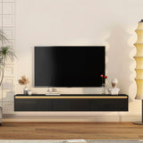 Wall Mounted TV Stand with Led Lights and Power Outlet