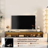 Wall Mounted TV Stand with Led Lights and Power Outlet