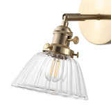 WINGBO Wall Sconces 1 Pack, Modern Bedside Wall Mount Lamps with Petal Shape Clear Glass Shade - N/A