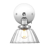 WINGBO Wall Sconces 1 Pack, Modern Bedside Wall Mount Lamps with Petal Shape Clear Glass Shade - N/A