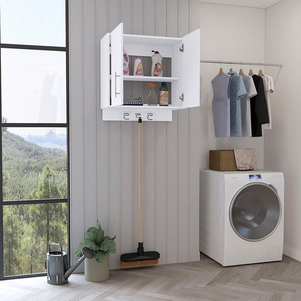 Wall Storage Cabinet Alikuri, Four Cabinets, White Finish