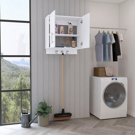 Wall Storage Cabinet Alikuri, Four Cabinets, White Finish