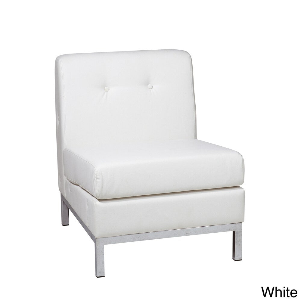 Wall Street Faux Leather Armless Chair