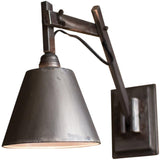 Wall Studio Lamp With the Gray Finished Metal Shade - 10"d x 13" x 10"t