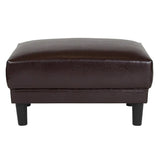 Wallabout Modern Brown Leather Ottoman