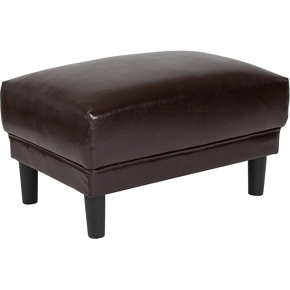 Wallabout Modern Brown Leather Ottoman