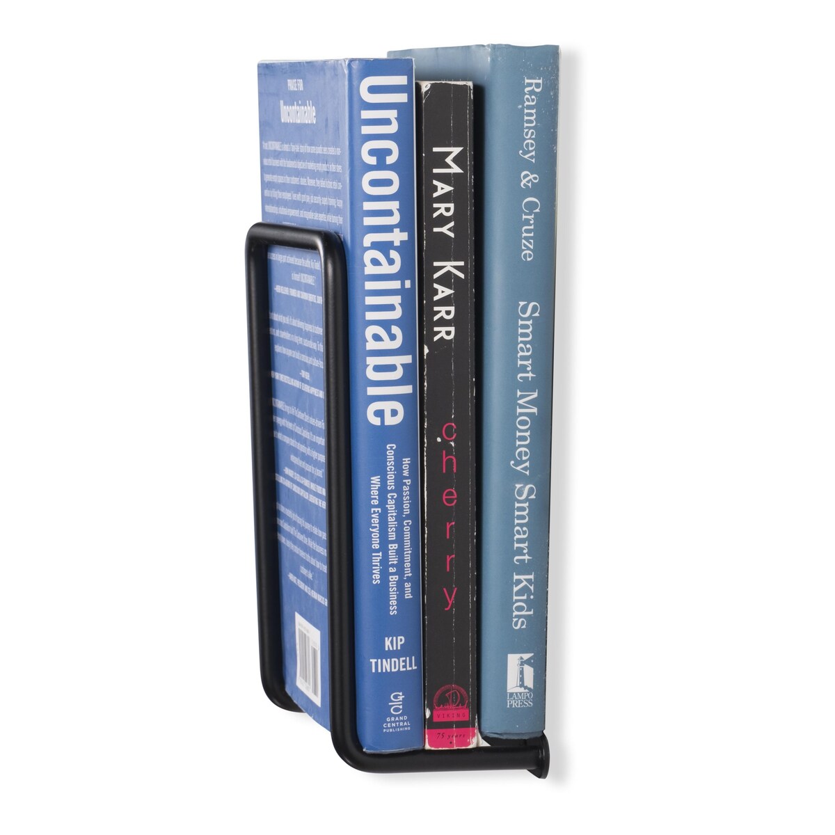 Wallniture Vango Wall Mount Magazine Holder, Metal, Black (Set of 2)