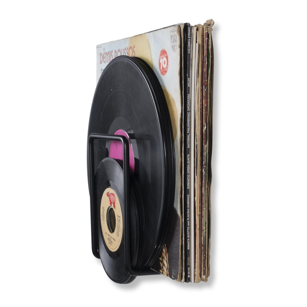 Wallniture Vango Wall Mount Magazine Holder, Metal, Black (Set of 2)