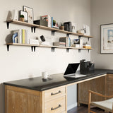 Wallniture Arras 17x4.5" Floating Shelves, Living Room Wall Decor, Burnt, Set of 10