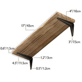 Wallniture Arras 17x4.5" Floating Shelves, Living Room Wall Decor, Burnt, Set of 10