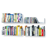 Wallniture Bali Metal Floating Shelves for Wall, CD DVD Storage Shelves (Set of 4)