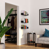 Wallniture Bali U Shaped Wall Shelf, Multimedia Rack, Black, Set of 3