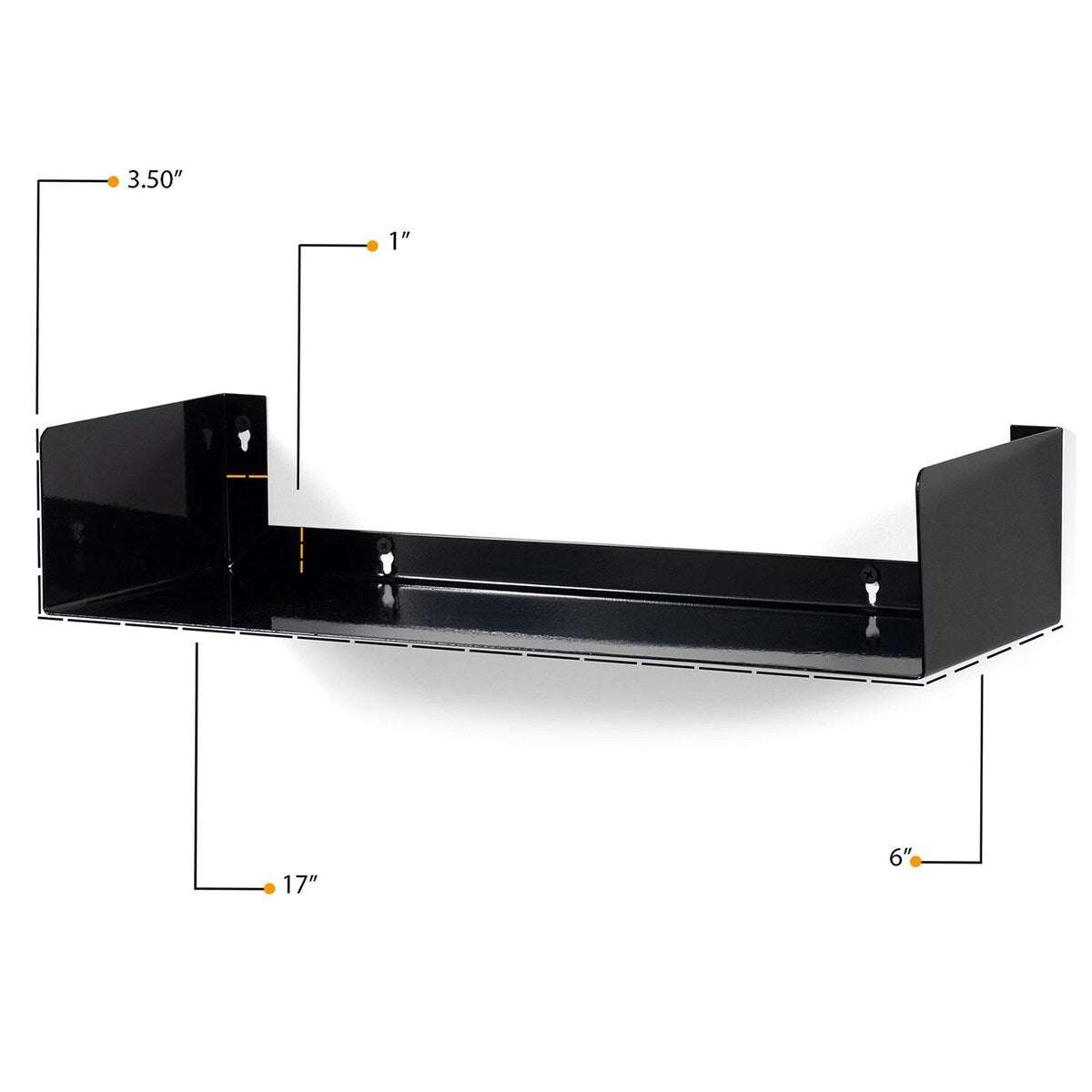 Wallniture Bali U Shaped Wall Shelf, Multimedia Rack, Black, Set of 3
