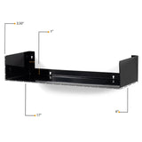 Wallniture Bali U Shaped Wall Shelf, Multimedia Rack, Black, Set of 3