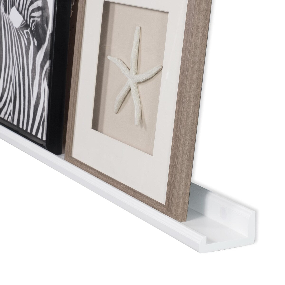 Wallniture Boston 46 Inch Floating Shelves, White Picture Ledge (Set of 2)