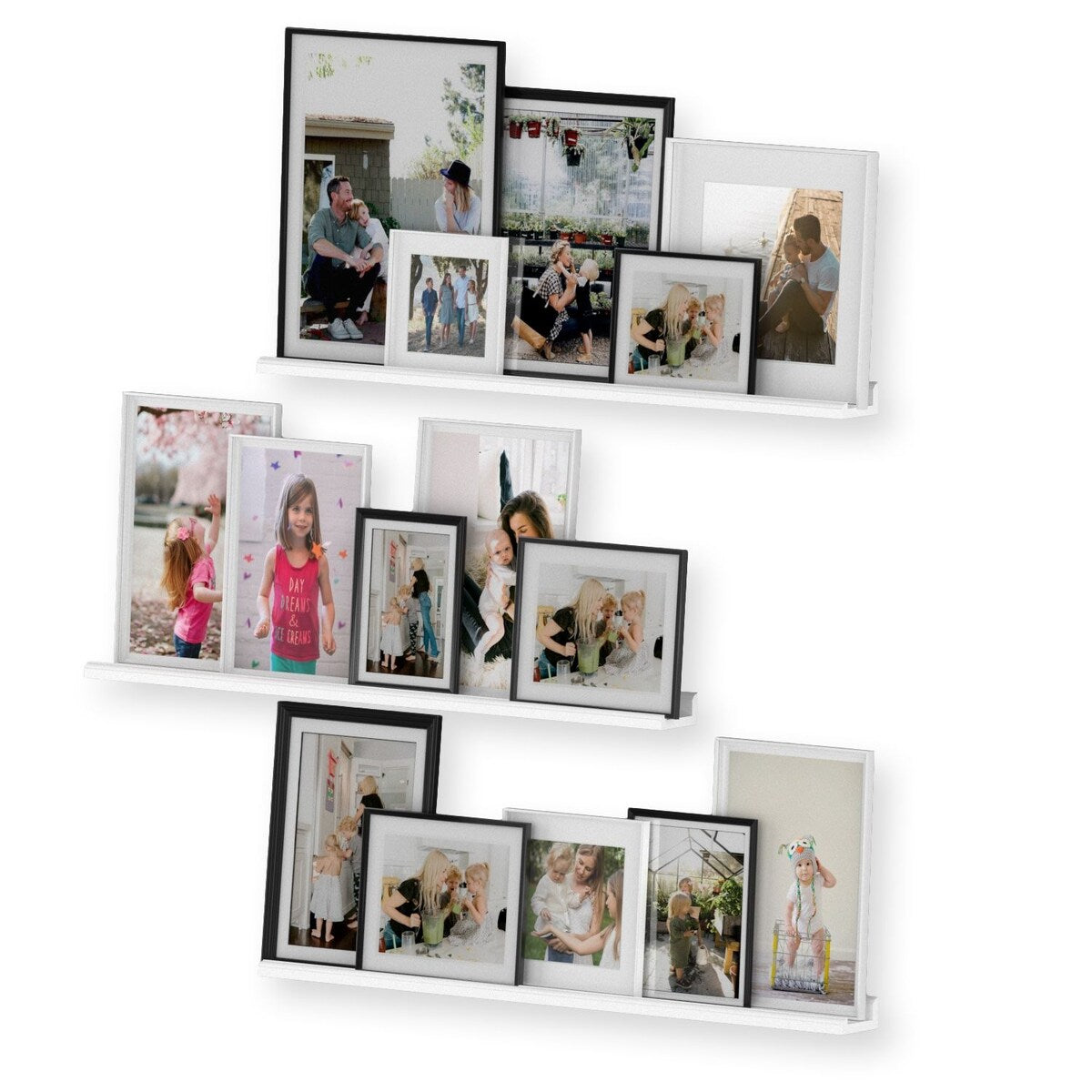 Wallniture Boston 46" Floating Shelves for Wall, Picture Ledge (Set of 3)