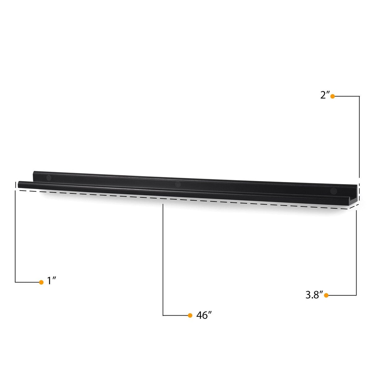 Wallniture Boston 46" Floating Shelves for Wall, Picture Ledge (Set of 3)