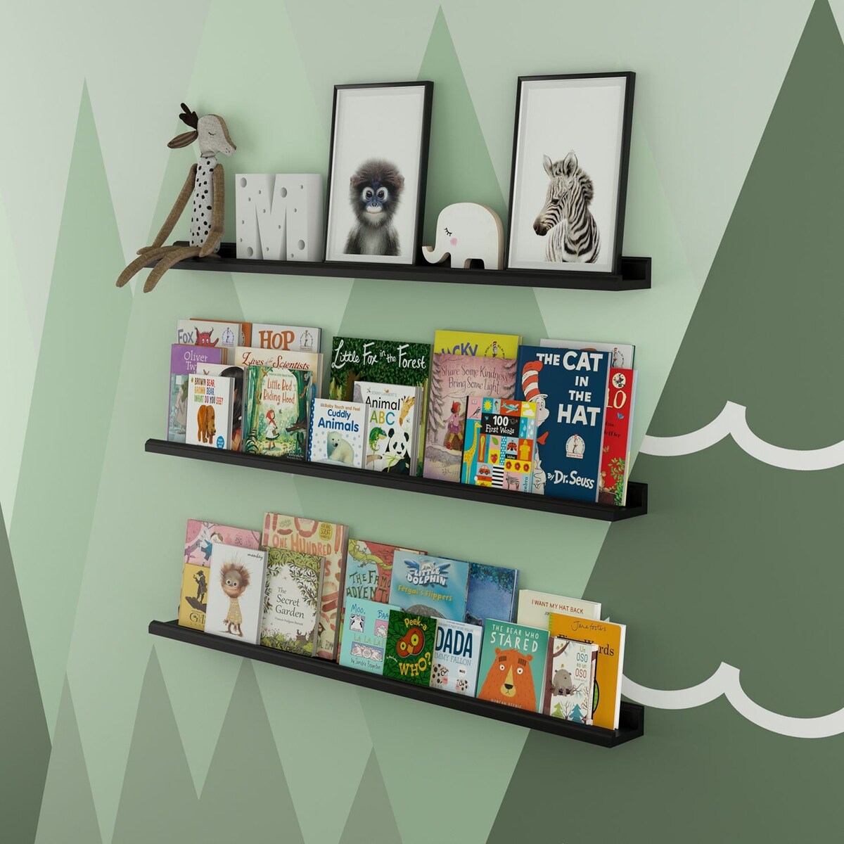 Wallniture Boston 46" Floating Shelves for Wall, Picture Ledge (Set of 3)