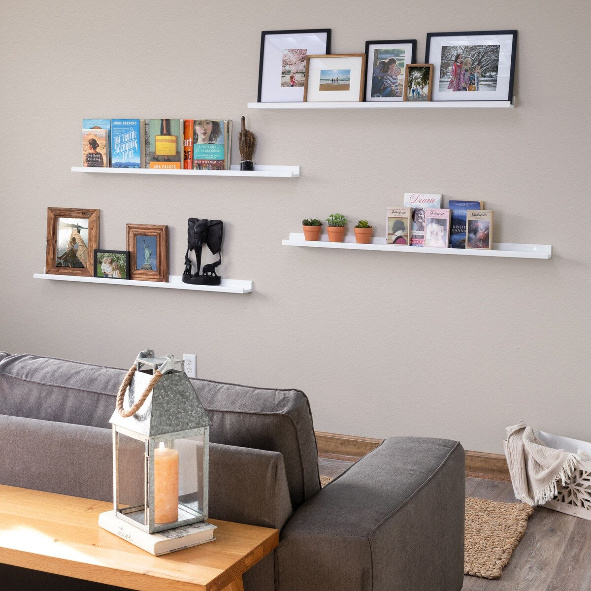 Wallniture Boston 46" Floating Shelves for Wall, Picture Ledge (Set of 3)