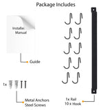 Wallniture Casto 17" Pot Rack with 10 Hooks, Steel Utensil Holder, Black