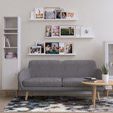 Wallniture Denver 46" Floating Shelves for Kids Room Decor, White Bookshelf (Set of 3)