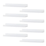 Wallniture Denver 17" Floating Shelves for Kids Room Decor, White Bookshelf (Set of 8)