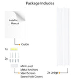 Wallniture Denver 60" Floating Shelves for Kids Room Decor, White Bookshelf (Set of 2)
