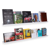 Wallniture Denver 60" Floating Shelves for Kids Room Decor, White Bookshelf (Set of 2)