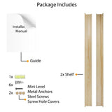 Wallniture Denver Natural Floating Shelves Picture Ledge Vinyl Display Bookshelf (Set of 2)