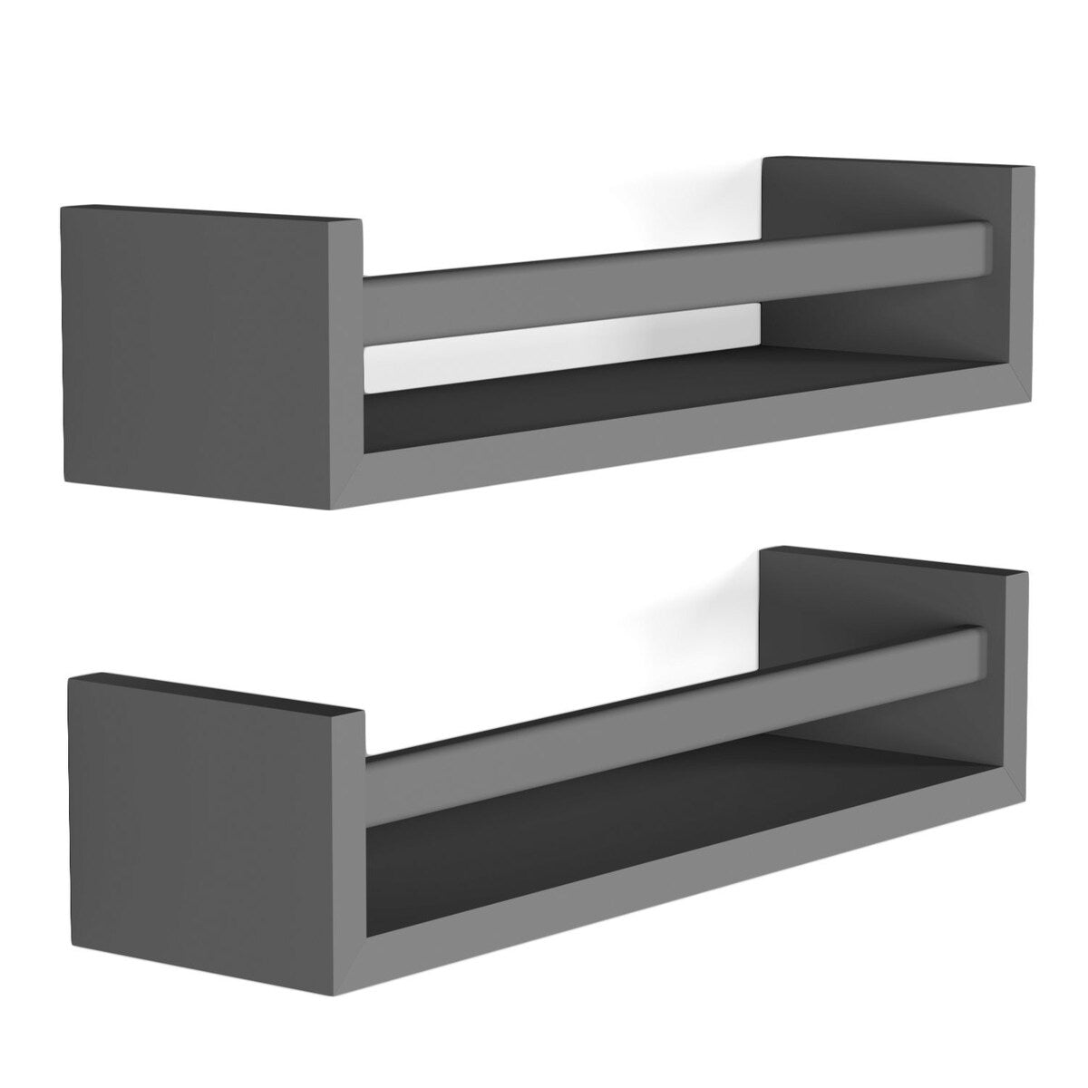 Wallniture Elba Wall Mounted Kids Shelves Nursery Storage Toy Organizer Wood Bookshelf, Set of 2 - N/A